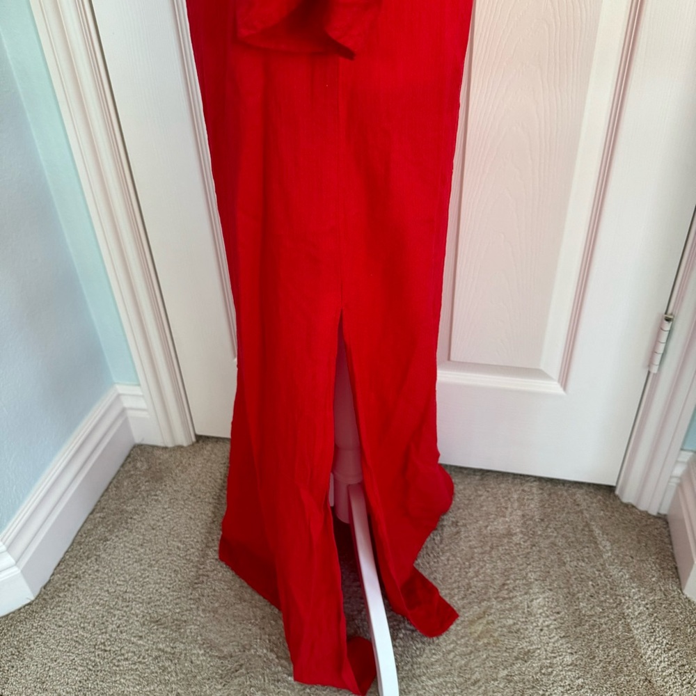 By Anthropologie Tie-Front Cover up Red Dress - Picture 6 of 11